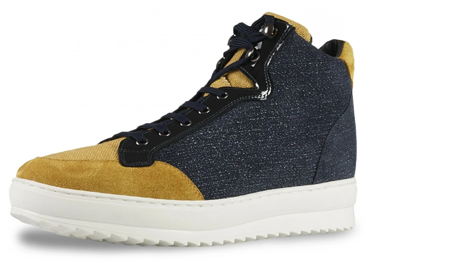 San Andrés - Elevator Sneakers In Leather/fabric Mix From 2.4 To 4 Inches 6 San Andrés - Elevator Sneakers In Leather/fabric Mix From 2.4 To 4 Inches - Image 4