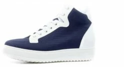 Mykonos - Elevator Sneakers In Leather/fabric Mix From 2.4 To 4 Inches -Deals Guidomaggi Store sneakers rialzanti 3 1 7