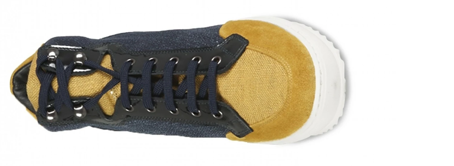 San Andrés - Elevator Sneakers In Leather/fabric Mix From 2.4 To 4 Inches 5 San Andrés - Elevator Sneakers In Leather/fabric Mix From 2.4 To 4 Inches - Image 3