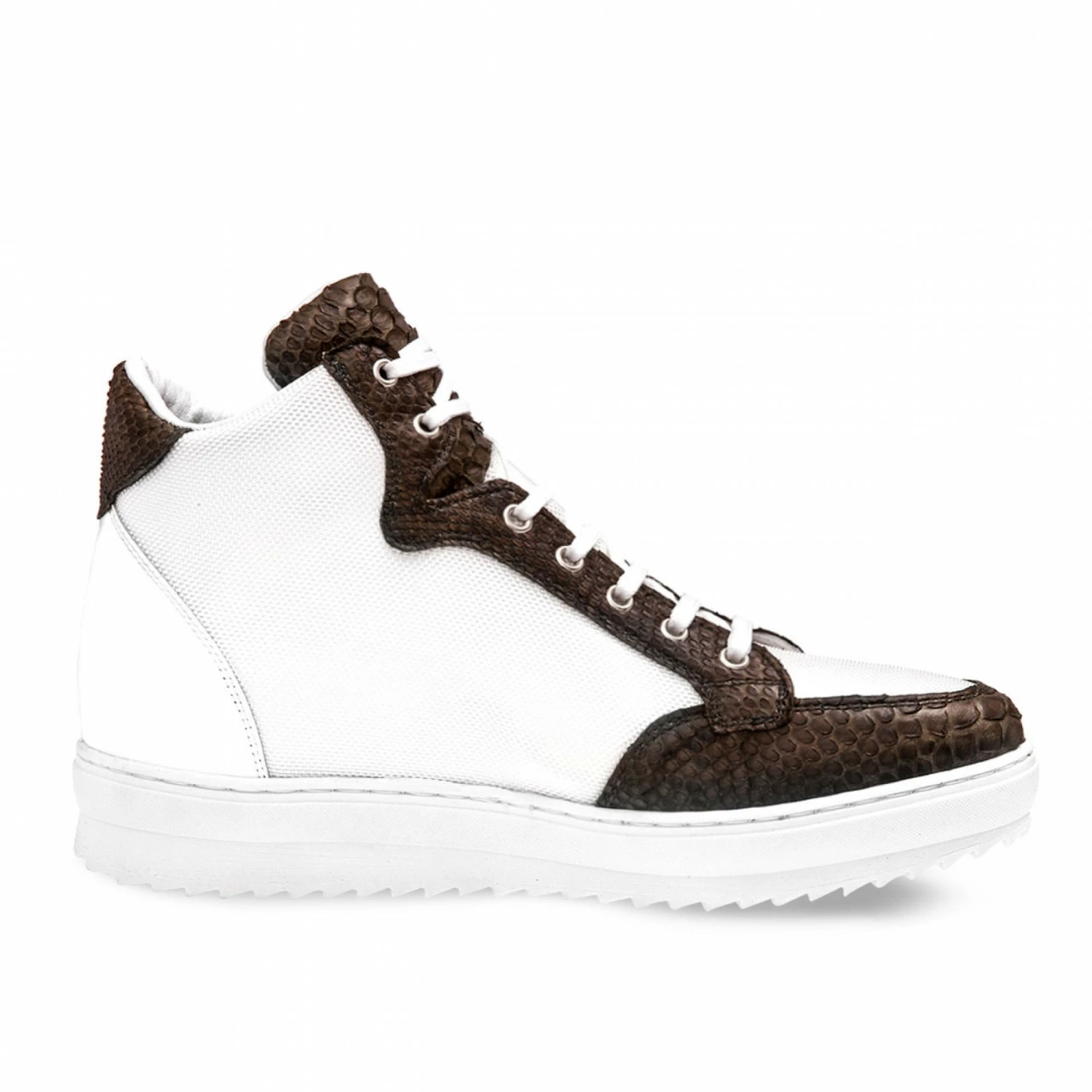 Sri Lanka - Elevator Sneakers In Leather/fabric Mix From 2.4 To 4 Inches 4 Sri Lanka - Elevator Sneakers In Leather/fabric Mix From 2.4 To 4 Inches - Image 2