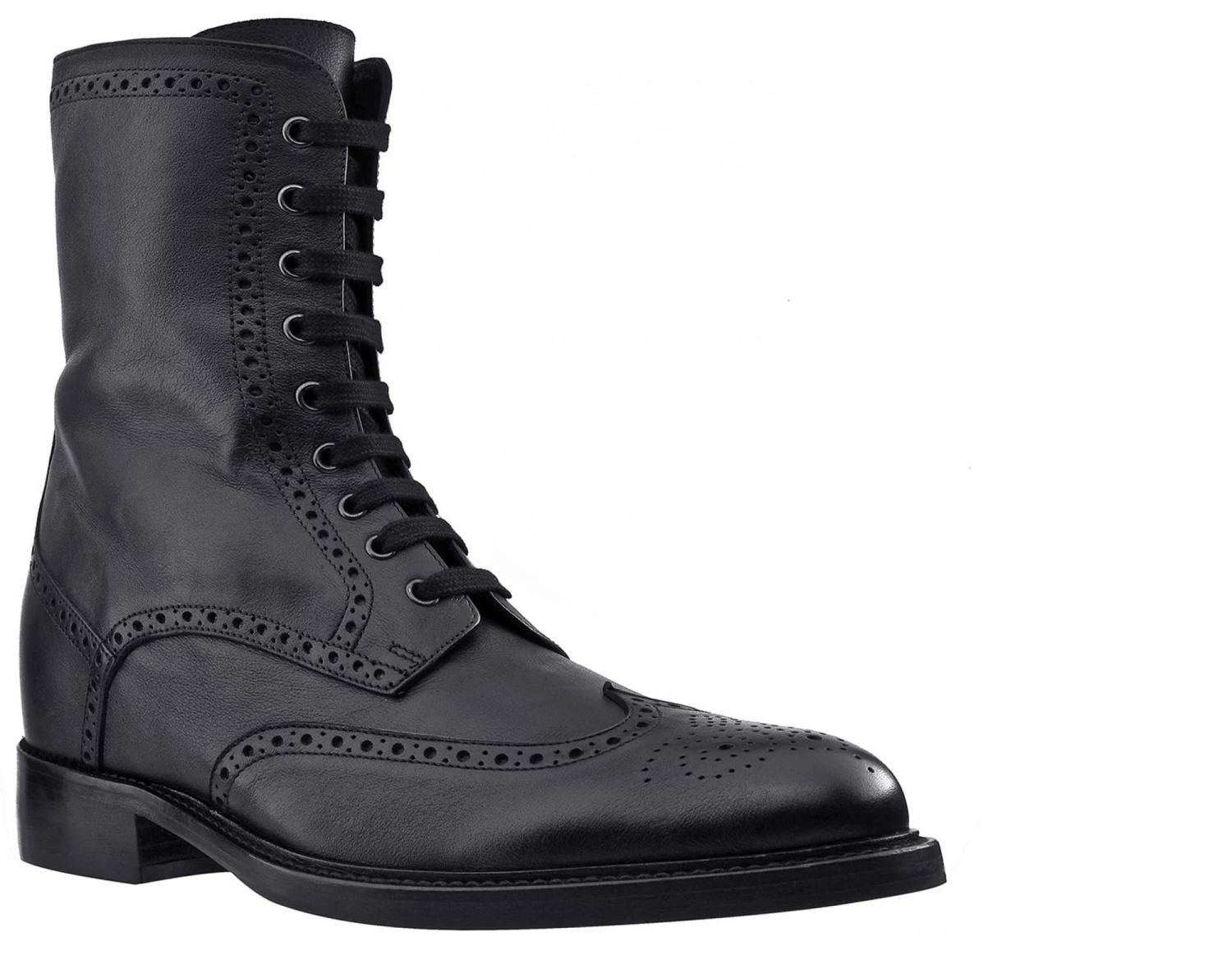 Jessica - Elevator Boots In Leather/fabric Mix From 2.4 To 4 Inches 3 Jessica - Elevator Boots In Leather/fabric Mix From 2.4 To 4 Inches