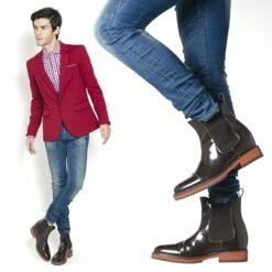 London - Elevator Boots In Full Grain Leather From 2.4 To 4 Inches -Deals Guidomaggi Store vini london