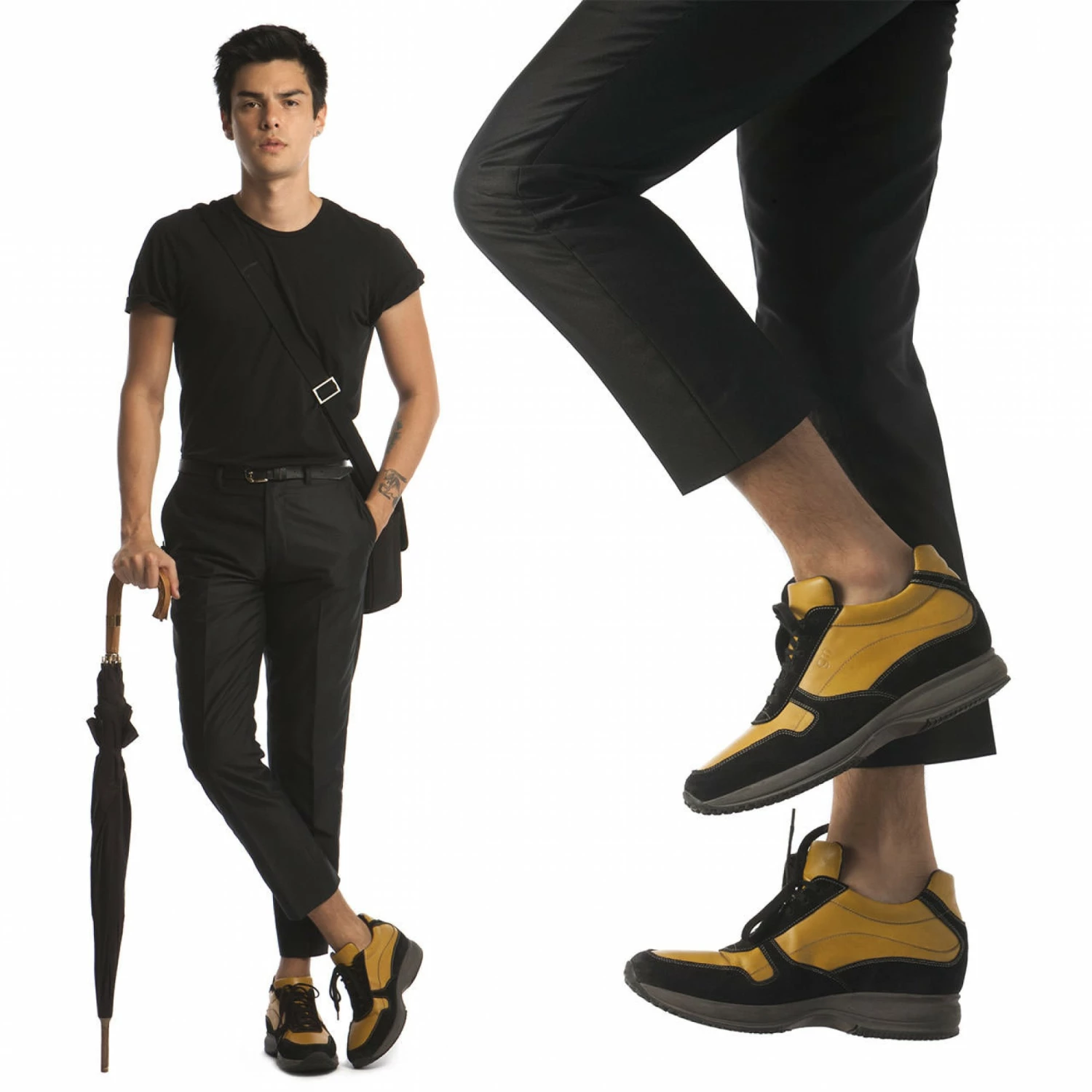 Yokohama - Elevator Sneakers In Mix Of Leathers From 2.4 To 4 Inches 7 Yokohama - Elevator Sneakers In Mix Of Leathers From 2.4 To 4 Inches - Image 5